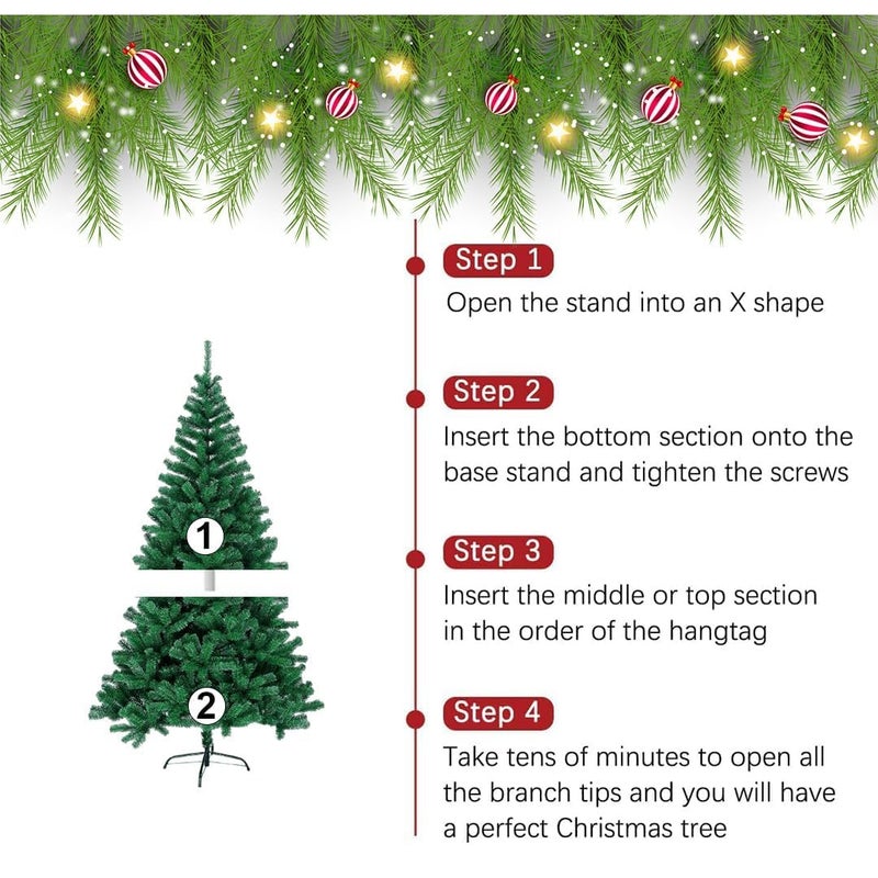 G.FIDEL شجرة عيد الميلاد الاصطناعية من GFIDEL بارتفاع 3 أقدام مع قاعدة معدنية، خفيفة الوزن وسهلة التجميع - Image 2