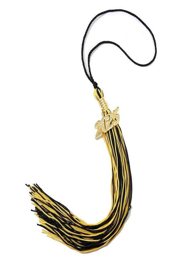 WanBigVa 2025 Graduation Tassels,1Pcs Cap Tassel Decoration with 2025 Year Gold Date Charms,Graduate Gifts for Ceremonies Souvenir High School,Black and Gold - Image 1