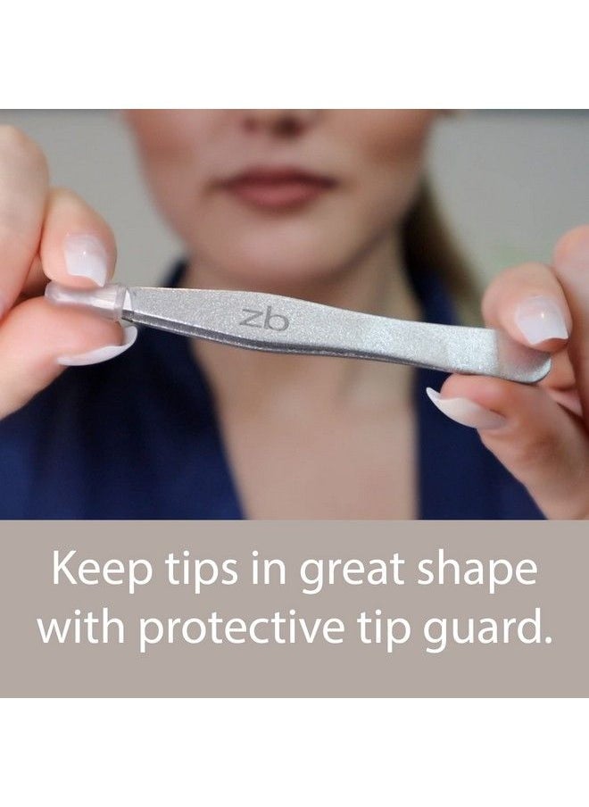 Zizzili Basics - Tweezers Surgical Grade Stainless Steel Slant Tip For Expert Eyebrow Shaping And Facial Hair Removal With Bonus Protective Pouch Best Tweezer For Men And Women - Image 1