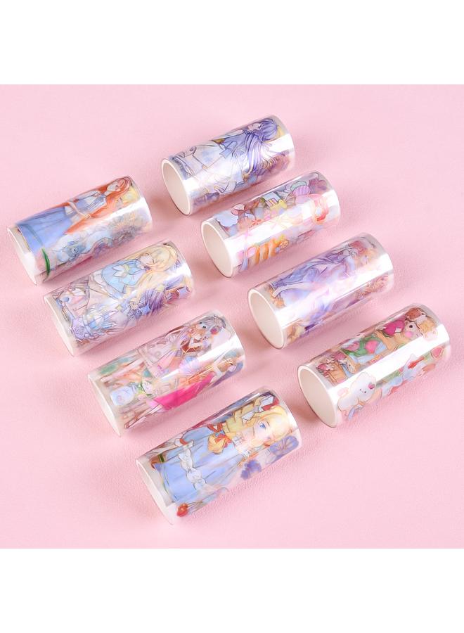 Bluejw And Paper Tape Bronzing Hand Account Sticker Suit PET Cartoon Character Hand Account Material Gift Bag Hand Account Transparent Tape  - Image 3