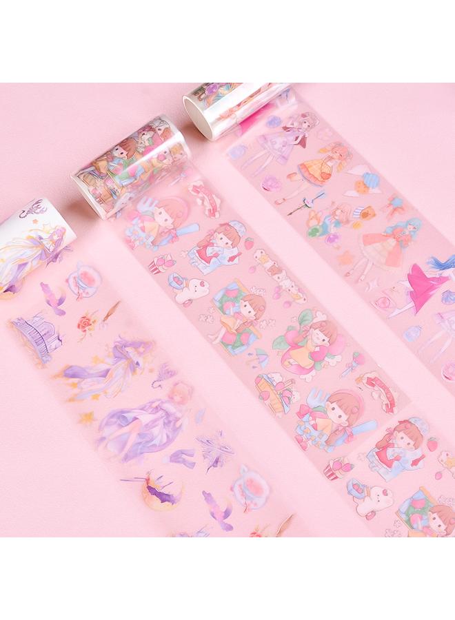 Bluejw And Paper Tape Bronzing Hand Account Sticker Suit PET Cartoon Character Hand Account Material Gift Bag Hand Account Transparent Tape  - Image 5