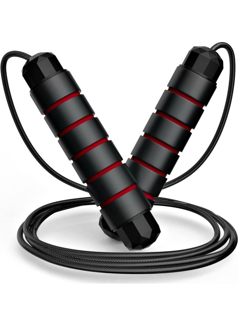 حبل عالي الجودة للتدريب الخالي من التشابك، مقابض ذكية من الفوم مع محمل كروي - مثالي للتدريب السريع والتحمل حبل نط - Image 2