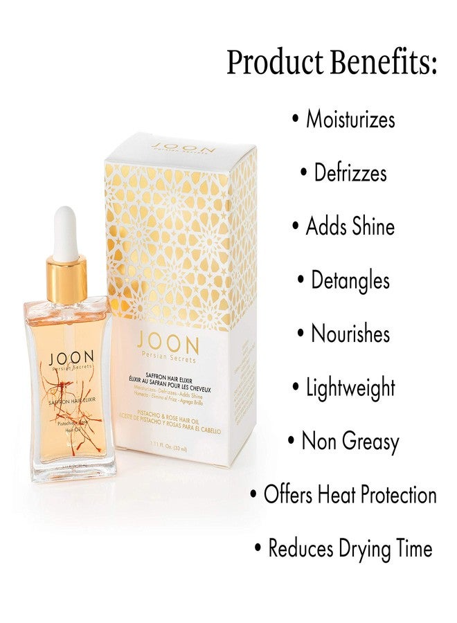 Joon مجموعة جُون المرطبة الثلاثية | 1.1 أونصة من إكسير الشعر بالزعفران، 10.1 أونصة من شامبو وبلسم الزعفران والورد - Image 3