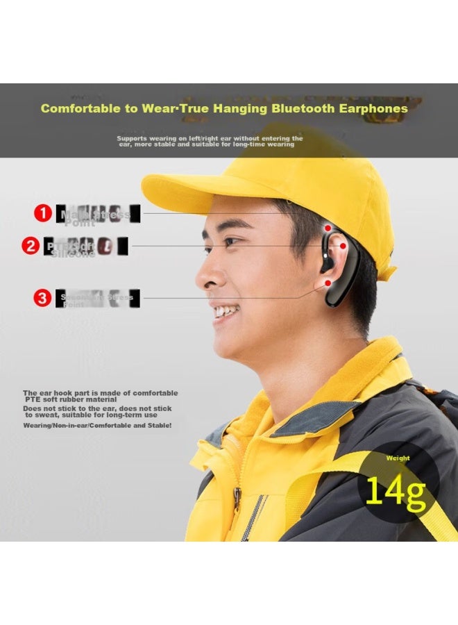 Oksj Ear-hook Bluetooth Headphones, Single Ear, Wireless Non-in, Business Long Battery Life, Standby, Sports Running, Suitable For Xiaomi, Oppo, Apple, Android Phones, Dual Batteries, Black - Image 5