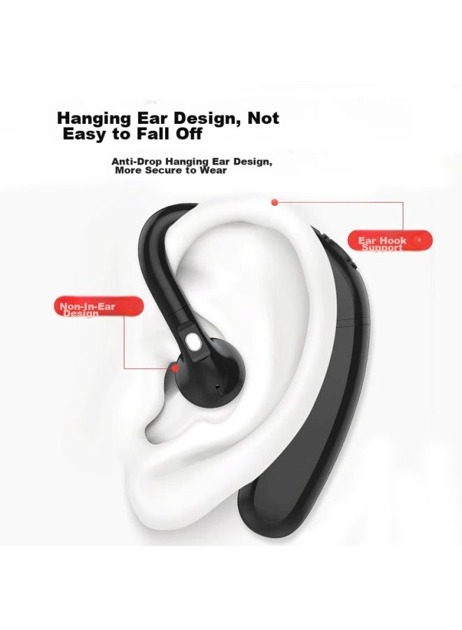 Oksj Ear-hook Bluetooth Headphones, Single Ear, Wireless Non-in, Business Long Battery Life, Standby, Sports Running, Suitable For Xiaomi, Oppo, Apple, Android Phones, Dual Batteries, Black - Image 3