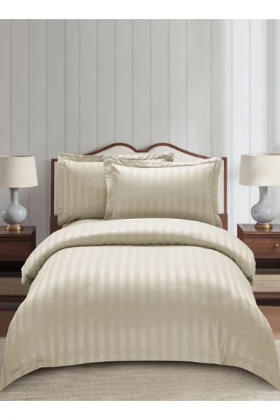 Donetella Striped Comforter Set, Single Size (170x230 cm), 5-Piece Hotel Bedding with 350 GSM Filling – Comforter, Comforter Cover, Fitted Sheet, Pillowshams.