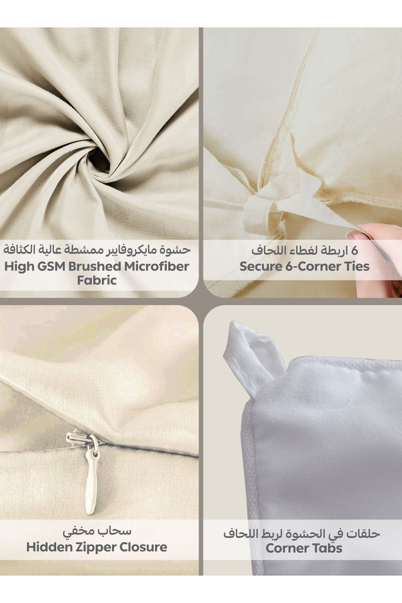 Donetella Striped Comforter Set, Single Size (170x230 cm), 5-Piece Hotel Bedding with 350 GSM Filling – Comforter, Comforter Cover, Fitted Sheet, Pillowshams.  - Image 5
