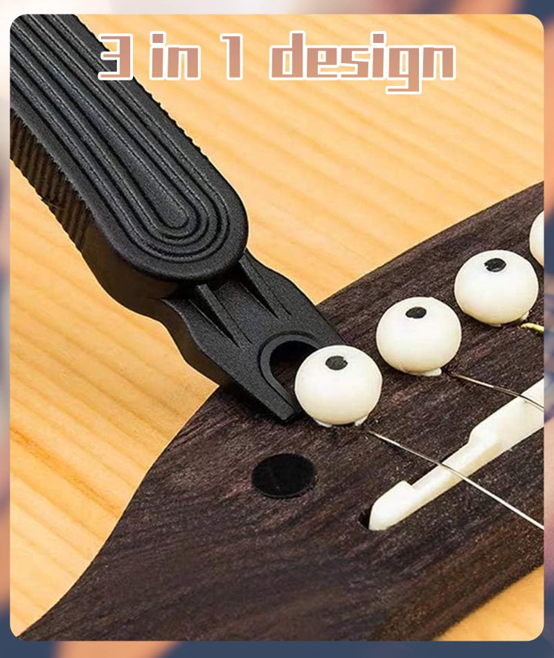 Zytiqt Guitar Accessories, 3-in-1 Guitar String Winder Cutter and Bridge Pin Puller, Multifunctional Guitar Maintenance Tool with 5 Silicone Finger Caps and 10 Picks, for Electric and Classical Guitars - Image 5