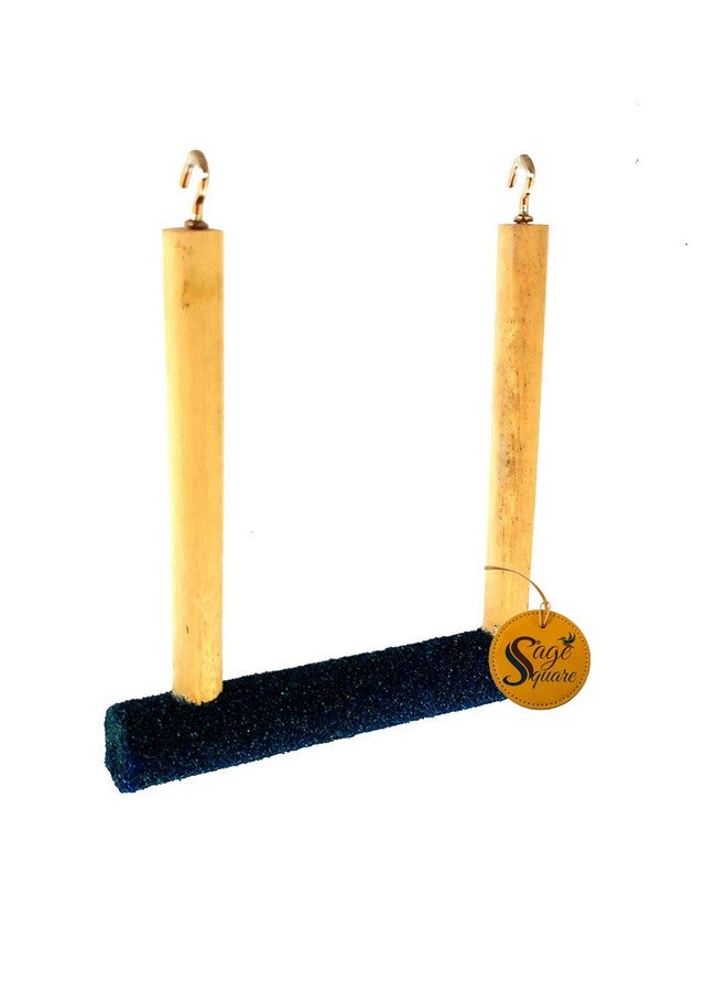 سايج سكوير حامل/لعبة للطيور على شكل مجثم رملي من الخشب الطبيعي لتسلق القفص (الحجم - 6 × 8.5 بوصة) - Image 4