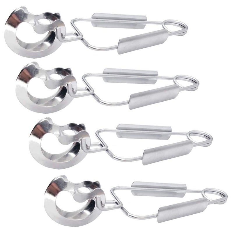 lasenersm 4 Pieces Snail Tong Snail Plier Stainless Steel Snail Tongs Snail Clamp Kitchen Food Tong Kitchen Utensil for Home Restaurant, Silver - Image 1