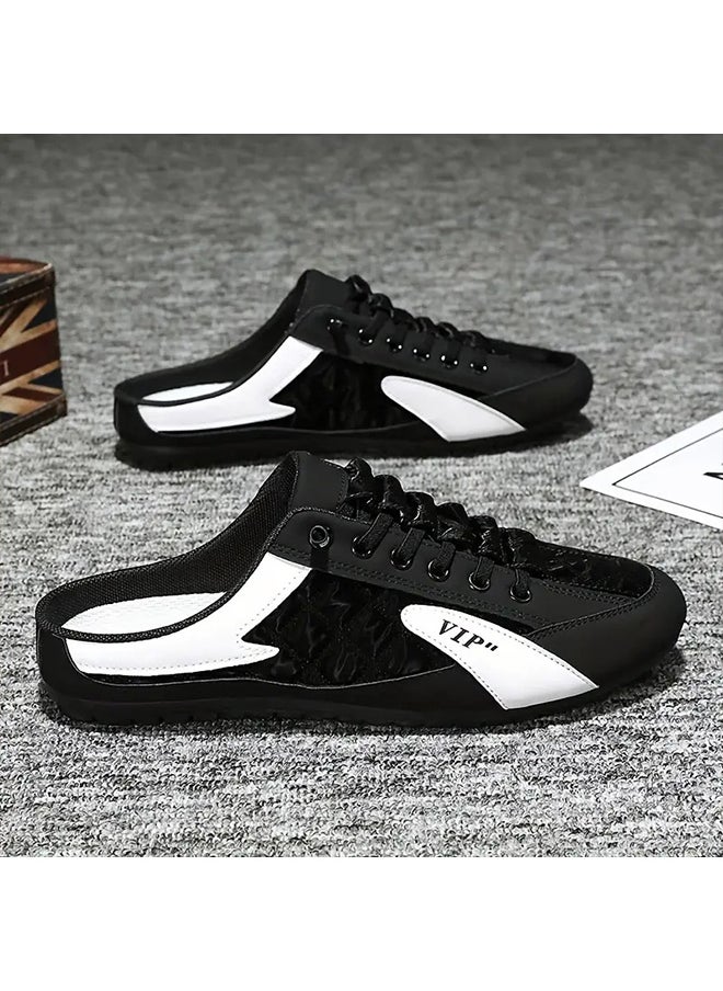 Generic - Men's Trendy Color Block Hollow Out Mule Shoes, Comfy Non Slip Casual Durable & Breathable Slippers, Men's Outdoor Footwear - Image 1