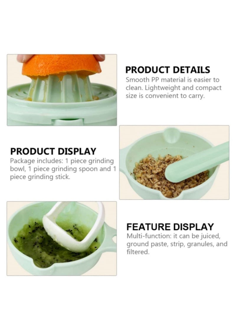 Mmmon Baby Food Maker Set: Toddler Mill with Mash Bowl, Hand Masher, Citrus Juicer, Grater - 8 in 1 Baby Food Processor - Fruits and Vegetables Masher - No BPA (Mint Green) - Image 4