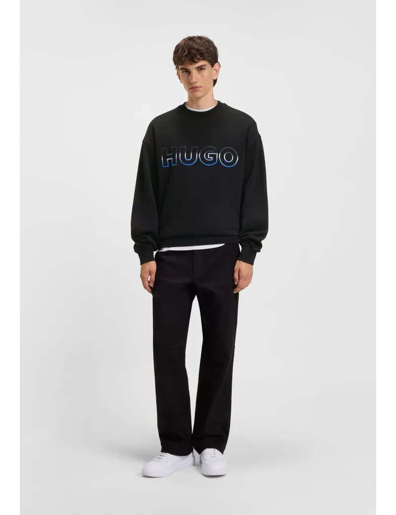 HUGO  Cotton-terry sweatshirt with ombré logo embroidery for Men | Best Price UAE