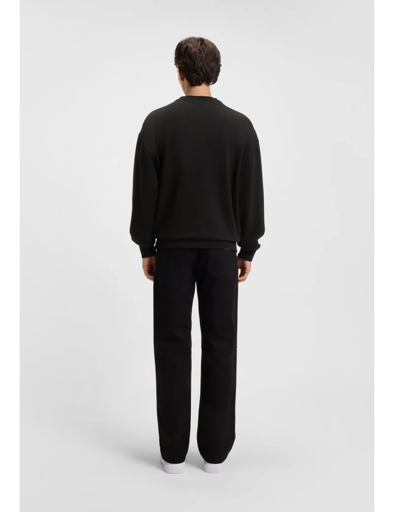 HUGO Cotton-terry sweatshirt with ombré logo embroidery