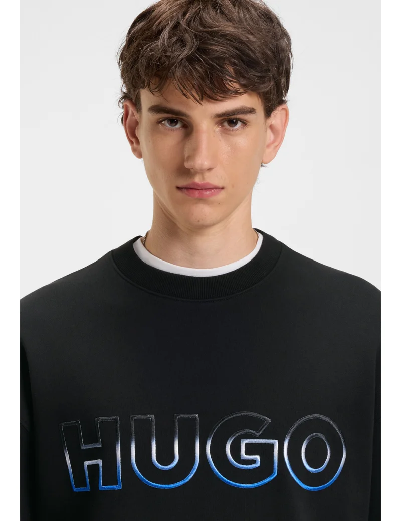 HUGO  Cotton-terry sweatshirt with ombré logo embroidery for Men | Best Price UAE