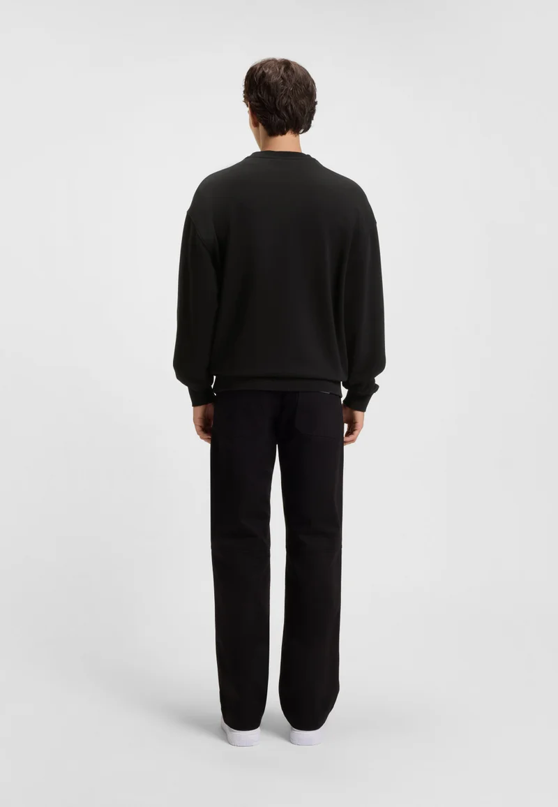 هوجو سويت شيرت قطن تيري بتطريز شعار متدرج