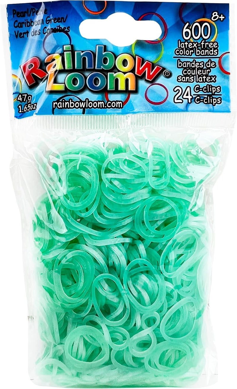 أشرطة مطاطية من نوع Rainbow Loom® باللون الأخضر الكاريبي