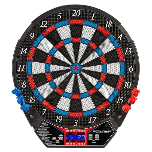 Accudart Rogue Electronic Dartboard 155 Tournament Soft Tip Board 29 Games90 Variations Virtual Opponent Heckler Mode MultiColor Backlit Display Includes Builtin Dart Holders Darts - Image 1
