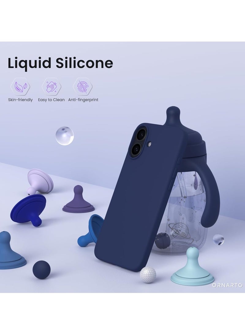 Raxoom Premium Soft Liquid Silicone Case for iPhone 16 Plus â€“ Silky Soft Touch Full-Body Protective Bumper (Dark Blue) - Image 3