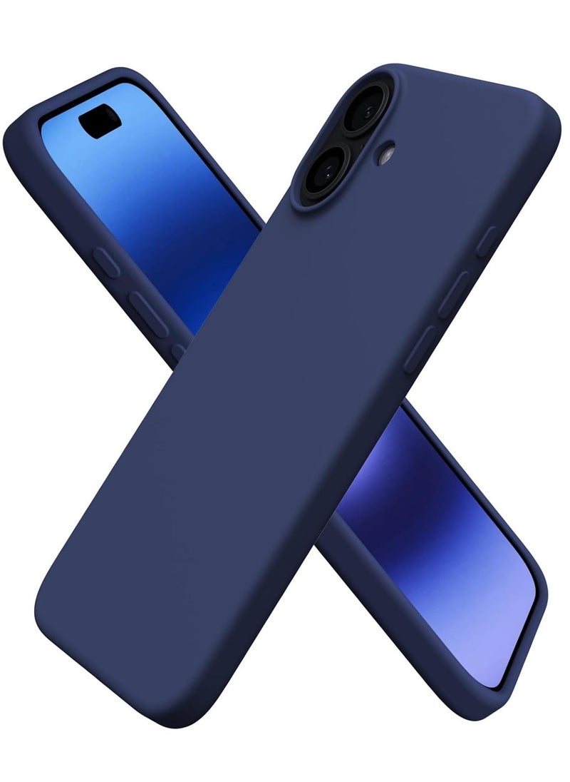 Raxoom Premium Soft Liquid Silicone Case for iPhone 16 Plus â€“ Silky Soft Touch Full-Body Protective Bumper (Dark Blue) - Image 1