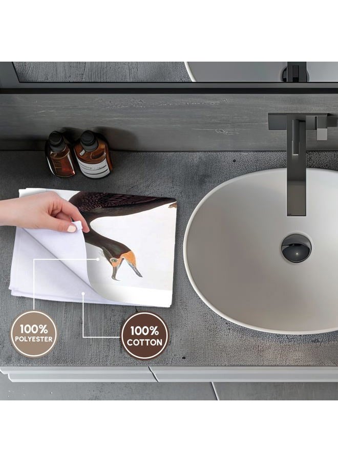 3DROSE 3D Rose Vintage John J Audubon Painting of Cormorant Bird Hand/Sports Towel, 15 x 22 - Image 4