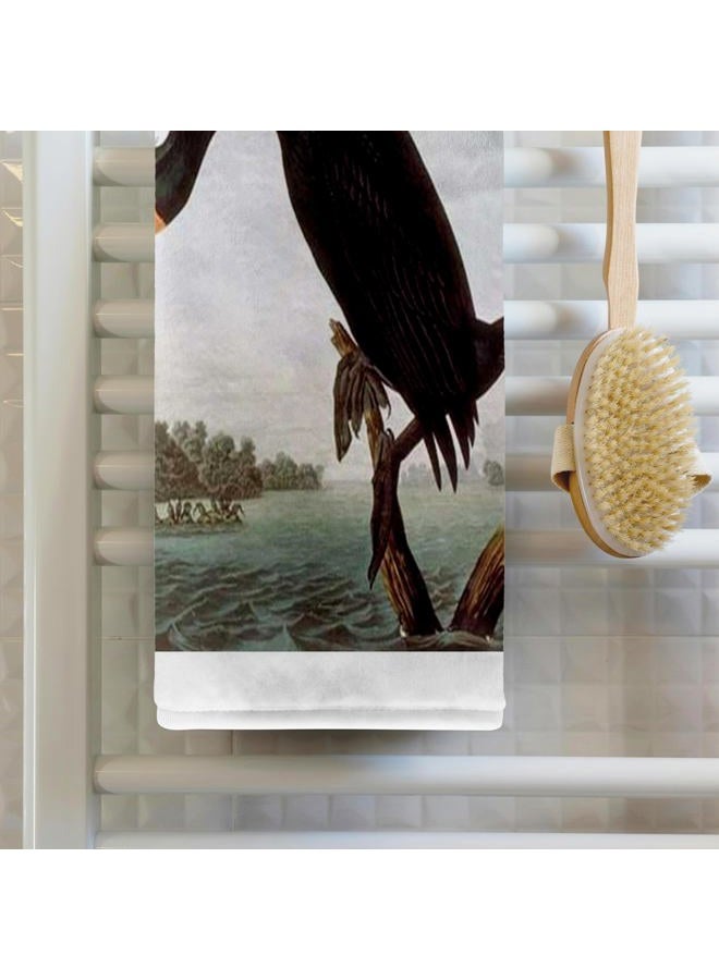 3DROSE 3D Rose Vintage John J Audubon Painting of Cormorant Bird Hand/Sports Towel, 15 x 22 - Image 2