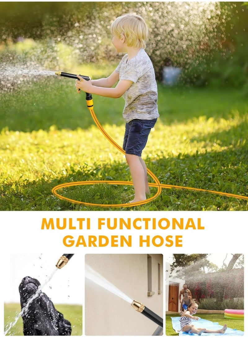 Expandable Garden Water Hose with Multi-Pattern Metal Spray Nozzle, Quick Connect Fittings, Flexible Hose for Watering Plants, Washing Cars, Cleaning Patios, Floors, Fences and Outdoor Use - Image 3