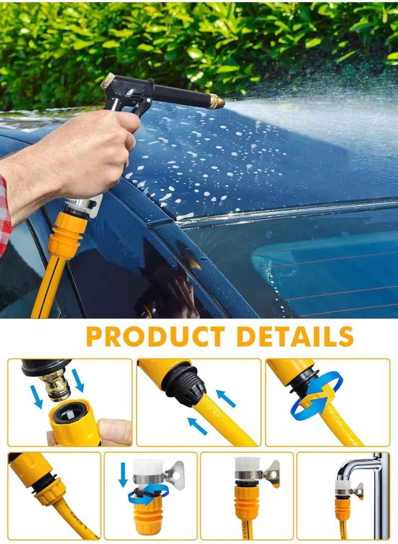 Expandable Garden Water Hose with Multi-Pattern Metal Spray Nozzle, Quick Connect Fittings, Flexible Hose for Watering Plants, Washing Cars, Cleaning Patios, Floors, Fences and Outdoor Use - Image 5