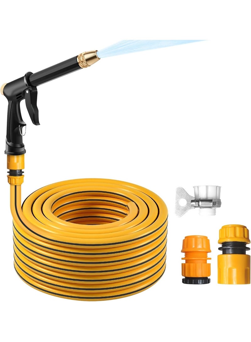Expandable Garden Water Hose with Multi-Pattern Metal Spray Nozzle, Quick Connect Fittings, Flexible Hose for Watering Plants, Washing Cars, Cleaning Patios, Floors, Fences and Outdoor Use - Image 1