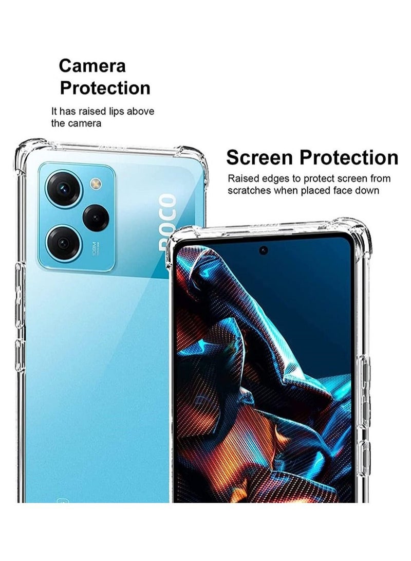 فيسوس الغطاء الخلفي لـ TPU الصافي المضاد للخلع مع مصدات الزاوية لـ Poco X5 Pro - Image 3