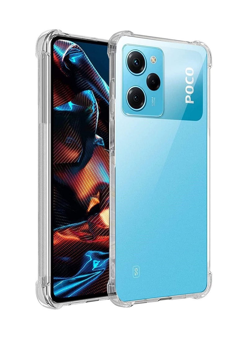 فيسوس الغطاء الخلفي لـ TPU الصافي المضاد للخلع مع مصدات الزاوية لـ Poco X5 Pro - Image 1