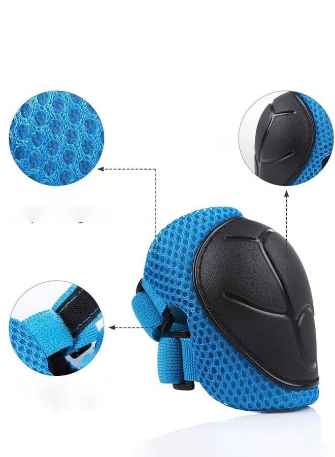 Hanayo 7 Pcs Kids Protective Gear Set Kids Helmet Pad Set Adjustable Kids Bike Helmet Toddler Helmets for Girls Boys Safety Protection Gear for Outdoor Sports(Blue) - Image 5