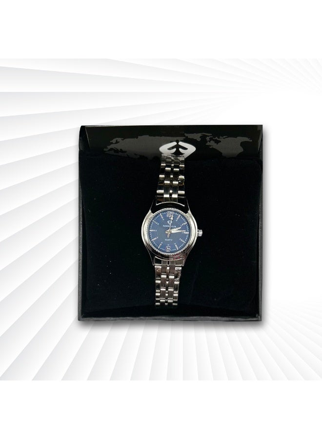 فاندر بلو ساعة نسائية فاخرة سوار معدني فضي - Image 4