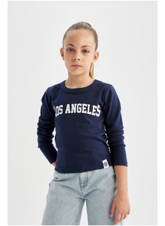 DeFacto Girl Knitted Regular Fit Crew Neck Long Sleeve T-Shirt  - Image 1