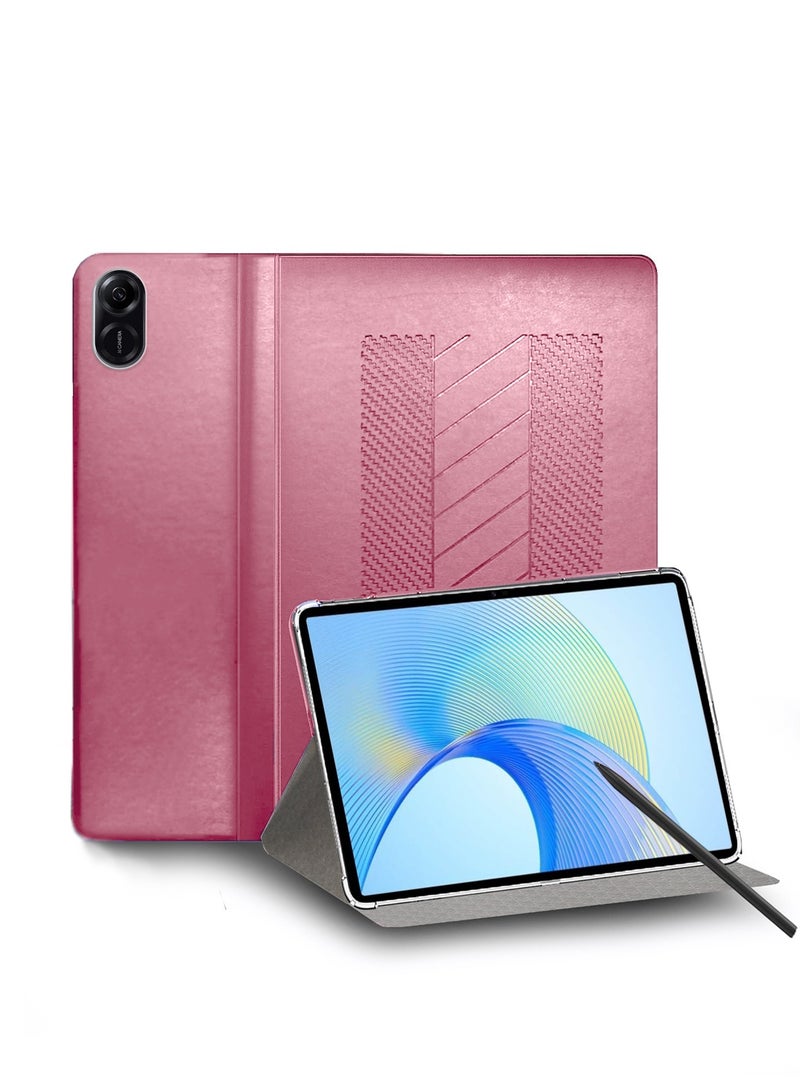BYTER PU Leather Classic Trifold Stand Flip Case Cover For Honor Pad X9 11.5 Inch 2023 Light Pink - Image 1