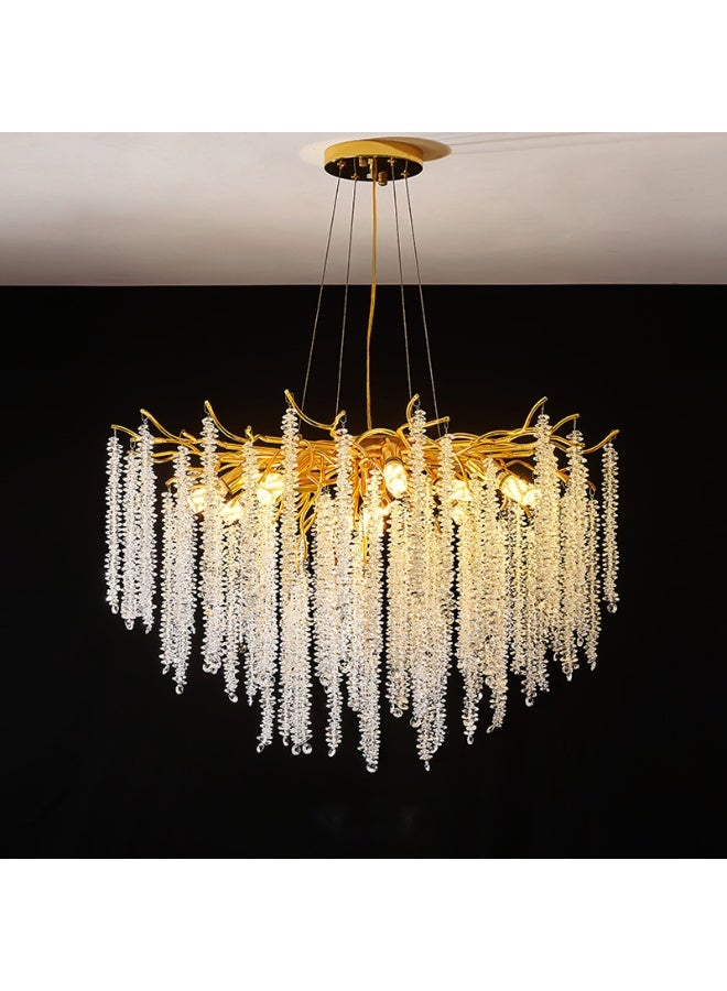TASVORA 60cm Nordic Modern Gold Raindrop LED Pendant Light | Luxury Branch Chandelier | Large Living Room Ceiling Lamp | Creative Home Lighting - Image 2