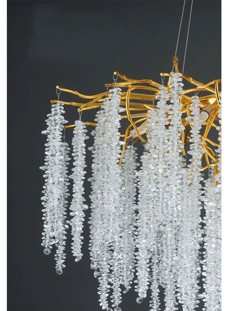 TASVORA 60cm Nordic Modern Gold Raindrop LED Pendant Light | Luxury Branch Chandelier | Large Living Room Ceiling Lamp | Creative Home Lighting - Image 3