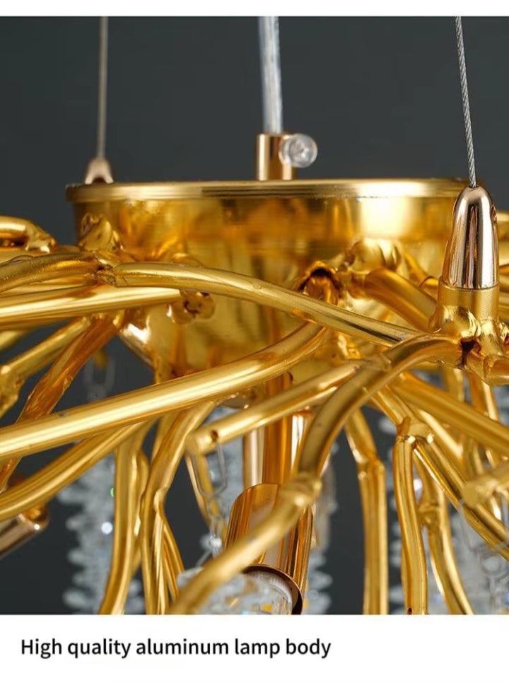 TASVORA 60cm Nordic Modern Gold Raindrop LED Pendant Light | Luxury Branch Chandelier | Large Living Room Ceiling Lamp | Creative Home Lighting - Image 5