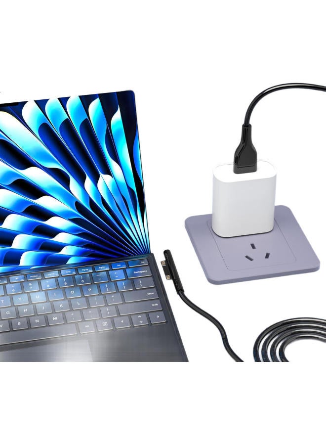 Delippo Pd Charging Cable For Surface Microsoft Laptop Type-C To Pro5/Pro4/3 Charger Cable 15V Magnetic Connector Adapter - Image 3