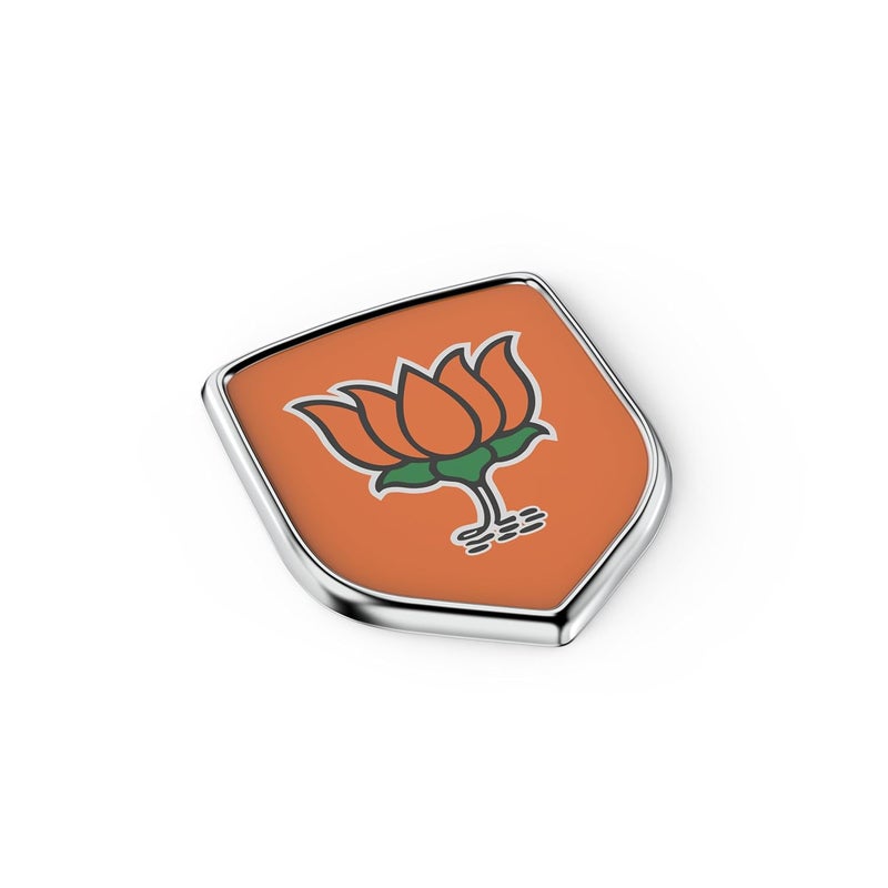 GFX Bhartiya Janta Party (BJP) Sticker (12X9X3cm), 3D Chrome Finish Badge for Car, Bike and Truck - All Four Wheeler Exterior Waterproof Self-Adhesive Sticker, Made Vinyl - Image 2