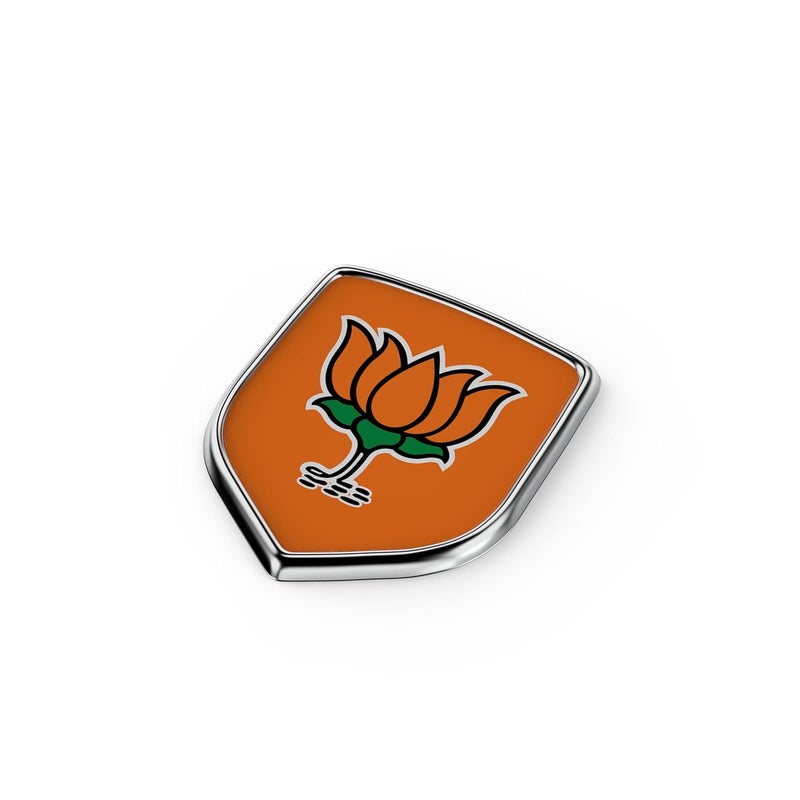 GFX Bhartiya Janta Party (BJP) Sticker (12X9X3cm), 3D Chrome Finish Badge for Car, Bike and Truck - All Four Wheeler Exterior Waterproof Self-Adhesive Sticker, Made Vinyl - Image 3
