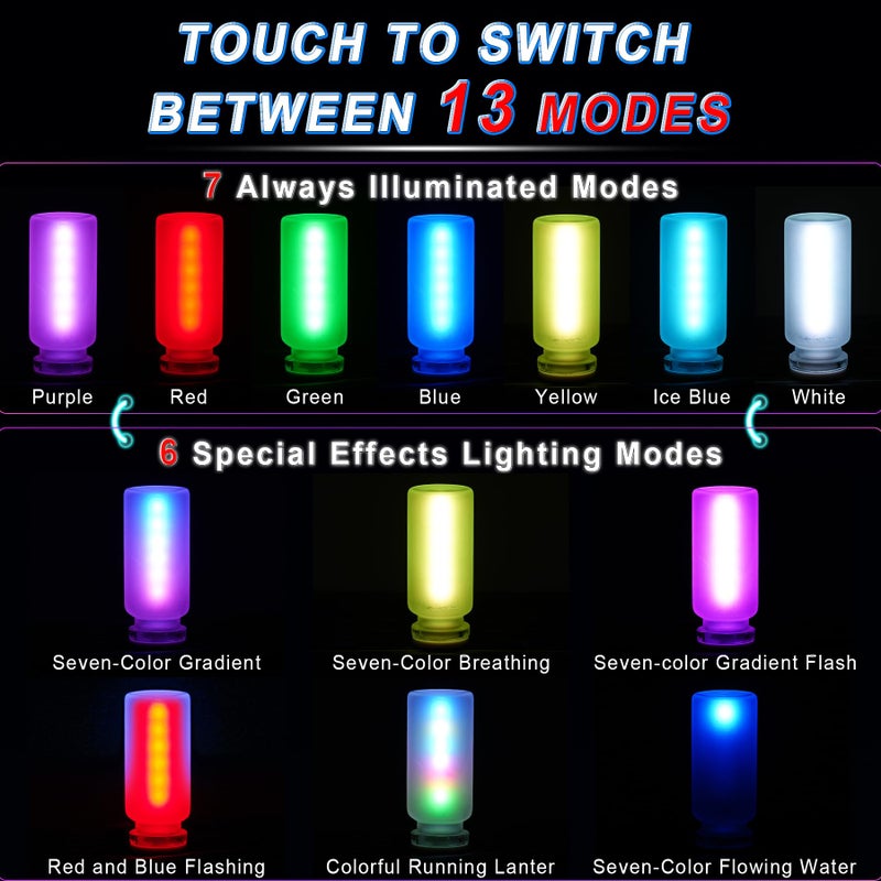 iFunyLED Car Interior USB LED Night Light, Touchable Dimming with 13 Modes of Car Ambient Lighting Kit, Frosted Glass Bottle Lamp, Car Interior Accessories Suitable for Most Vehicles, Pack of 1 - Image 2