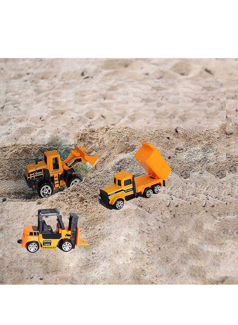 Die Cast Emergency Trucks Vehicles Toy Cars Play Set In Carrier Truck 7 In 1 Transport Truck Emergency Car Set for Kids Gifts (Construction Vehicle Set) - Image 5