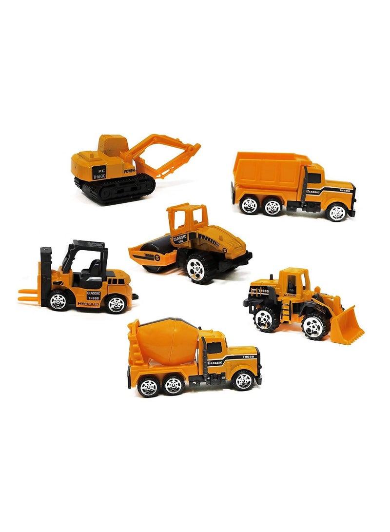 Die Cast Emergency Trucks Vehicles Toy Cars Play Set In Carrier Truck 7 In 1 Transport Truck Emergency Car Set for Kids Gifts (Construction Vehicle Set) - Image 3