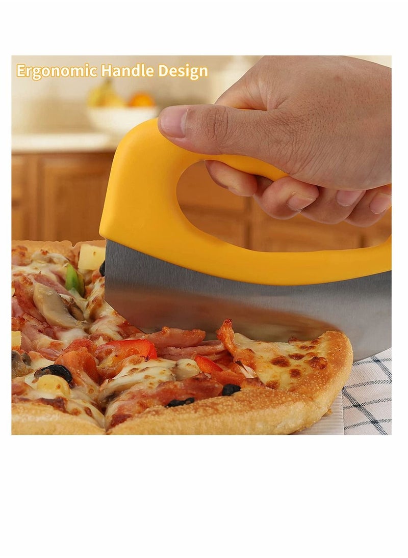 SYOSI Premium Pizza Cutter, Stainless Steel Pizza Cutter, Food Chopper, Super Sharp Blade Rocker Slicer with Protective Sheath Multi Function Pizza Knife Kitchen Tools, Dishwasher Safe  - Image 3