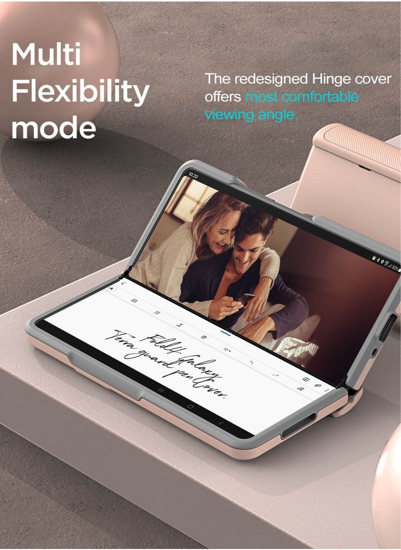 VRS Design Terra Guard Modern [Hinge Protection] Samsung Galaxy Z Fold 4 Case Cover (2022) with Front Screen Protector - Pink Sand  - Image 4
