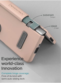 VRS Design Terra Guard Modern [Hinge Protection] Samsung Galaxy Z Fold 4 Case Cover (2022) with Front Screen Protector - Pink Sand  - Image 3