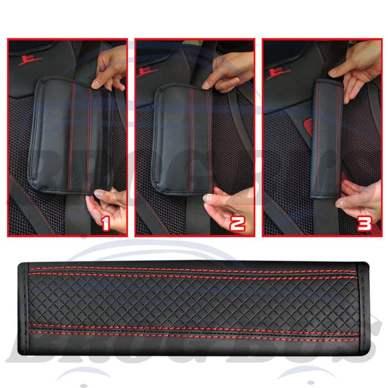 BROGBUS Car Seat Belt Shoulder Pad Cover Car Safety Belt Pad (Maroon, Pack of 02) - Image 5