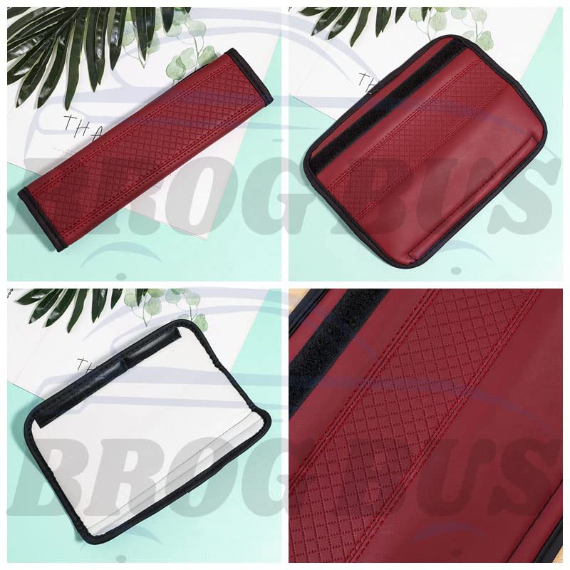 BROGBUS Car Seat Belt Shoulder Pad Cover Car Safety Belt Pad (Maroon, Pack of 02) - Image 4