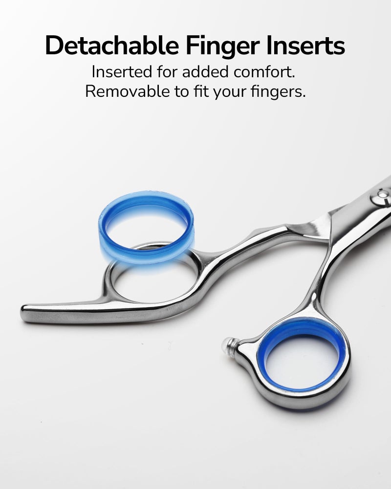ULG Hair Cutting Scissors, ULG Professional Hair Scissors 5.5 inch Right-Hand Razor Edge Barber Shears Salon Hair Cutting Shears Made of Japanese Stainless Steel, Hand Sharpened Blue - Image 5